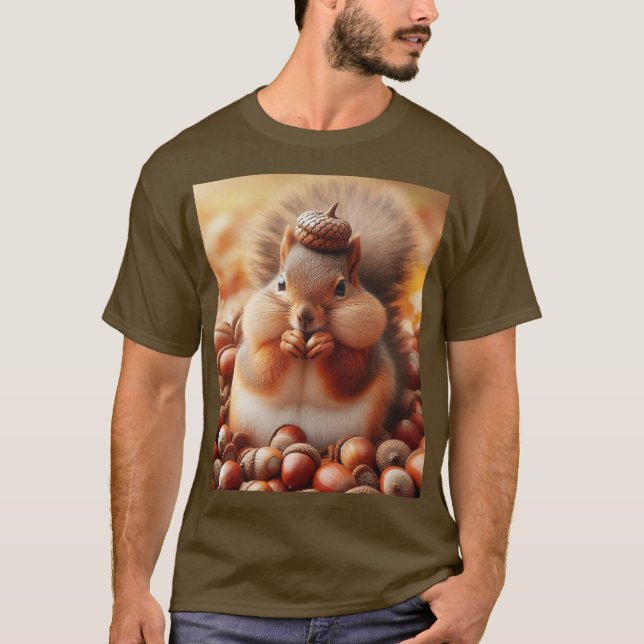 Cute Fluffy Squirrel T Shirt (Framsida)