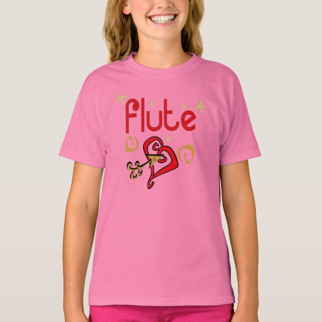 Cute Flute Älskare Kids T-shirt (Framsida)