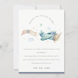 Cute Fly over plan Cloud Blue Heart Birday Tack Kort