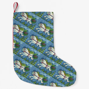CUTE FLYING CHRISTMAS PONY PULLING PINECONE SLEIGH LITEN JULSTRUMPA