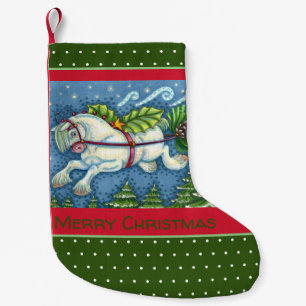 CUTE FLYING CHRISTMAS PONY PULLING PINECONE SLEIGH LITEN JULSTRUMPA