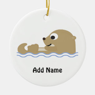 Cute Flyter Otter Julgransprydnad Keramik