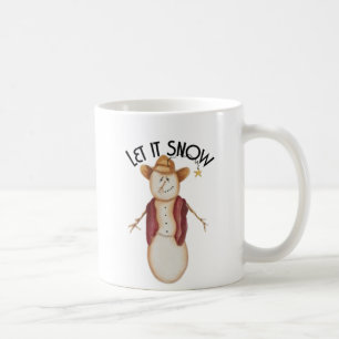 Cute Folk Art Cowboy Snögubbe Kaffemugg