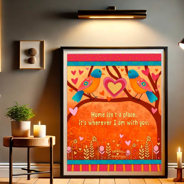 Cute Folk Birds inspirerar till hemoffertspiritivi Poster (Skapare uppladdad)