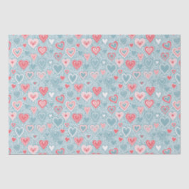 Cute Folk Floral Heart Dusty Blue Pink Baby Shower