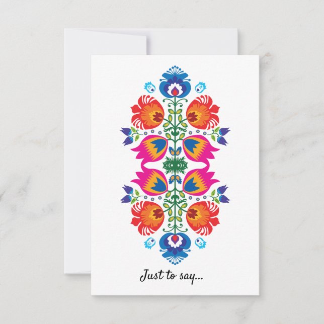 Cute Folklore bara för att säga... Tack Kort (Framsida)