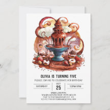 Cute Fontän Chocolate Birthday