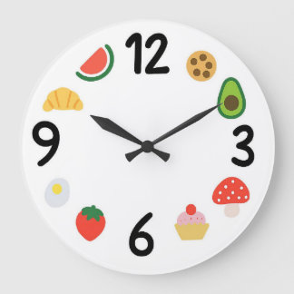 Cute Food Clock Face – Kawaii Numbers Stor Klocka