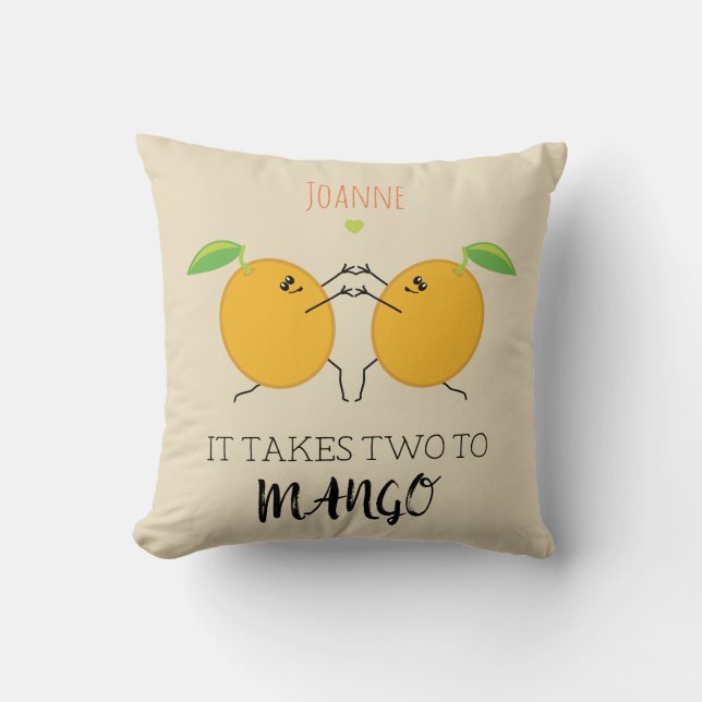 Cute Food Pun för Lycklig par Förlovningsfest Kudde (Framsida)