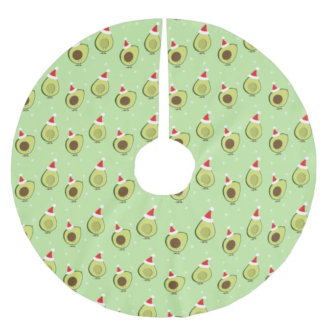 Cute Food Santa Hat Avocado jul Julgransmatta Borstad Polyester (Framsidan)