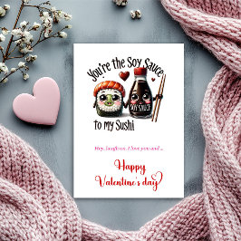 Cute Food Valentine Card with Sweet Funny Quote Julkort