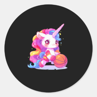 Cute Football basketball Unicorn Runt Klistermärke