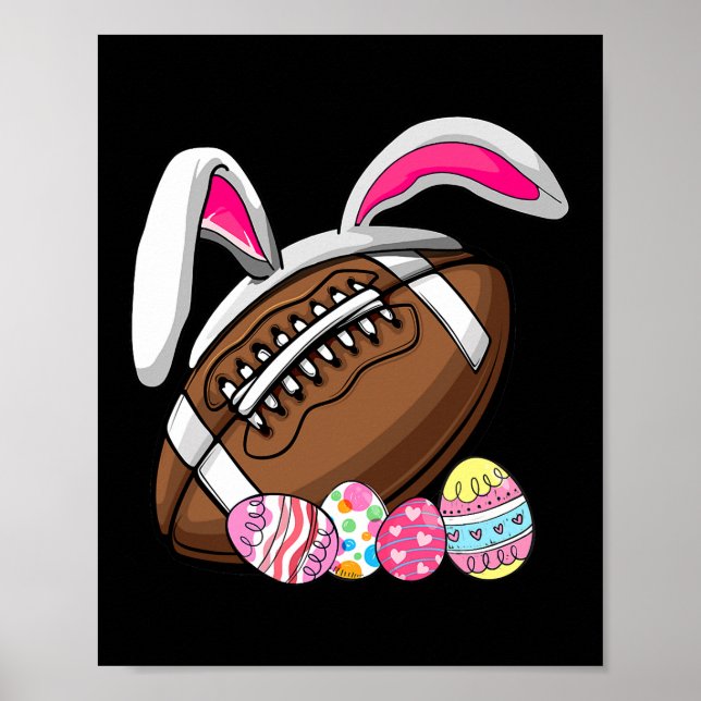 Cute Football Bunny Öron Påskägg Kids Girl Poster (Framsidan)