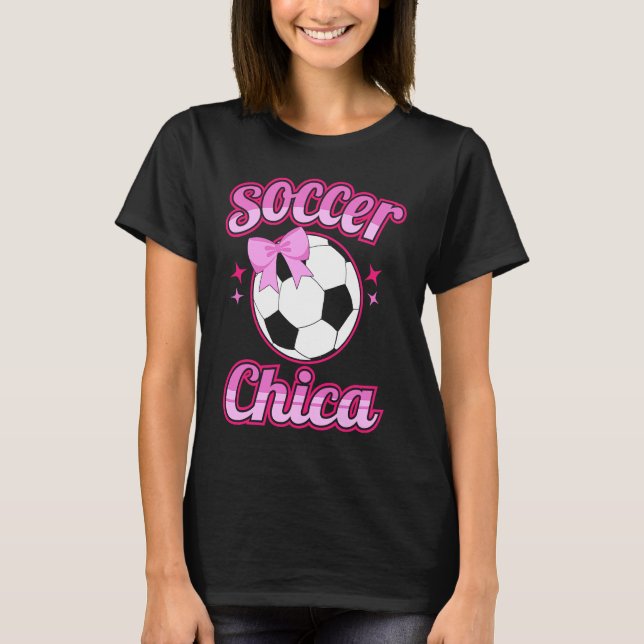 Cute football girl girls football  with sayings t shirt (Framsida)