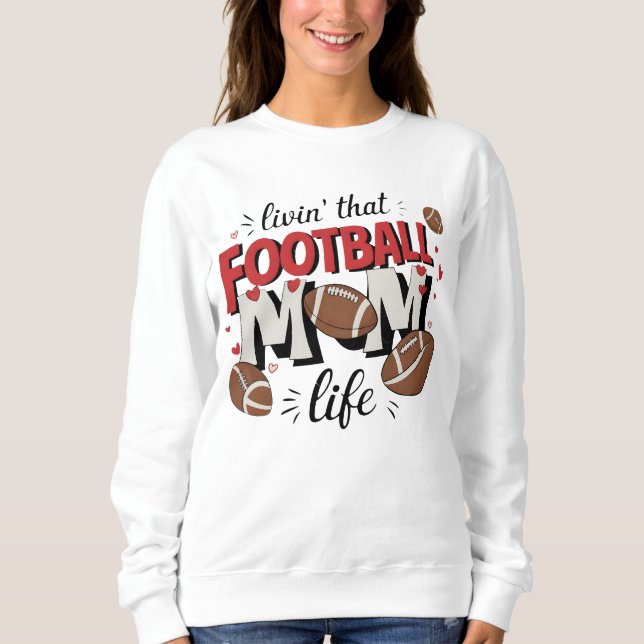 Cute Football Life Mamma ord art T Shirt (Framsida)