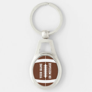 Cute Football Personlig Ovalt Silverfärgad Nyckelring