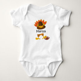 Cute Football Thanksgiving Turkey Tecknad Anpassni T Shirt