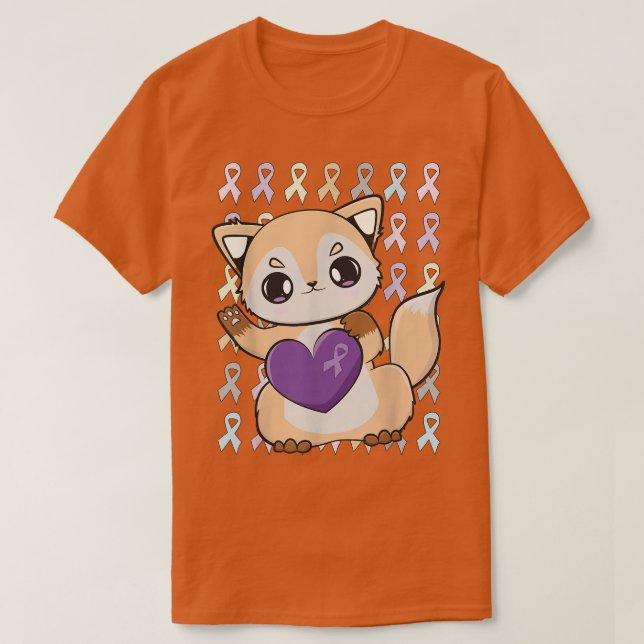 Cute for and Lavender Ribbon för cancermedvetenhet T Shirt (Design framsida)