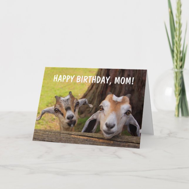 Cute ’For Mamma’ Baby Goat Birthday Kort (Framsida)