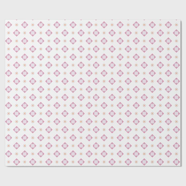 Cute förenklad roligt leker rosa vit mönster presentpapper (Seam)