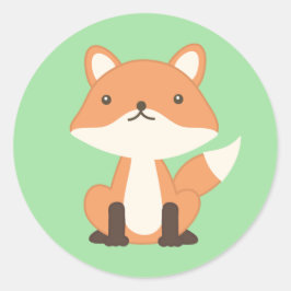 Cute Forest Animal Woodland Fox Runt Klistermärke
