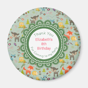 Cute Forest Animals Birthday Tack Magnet