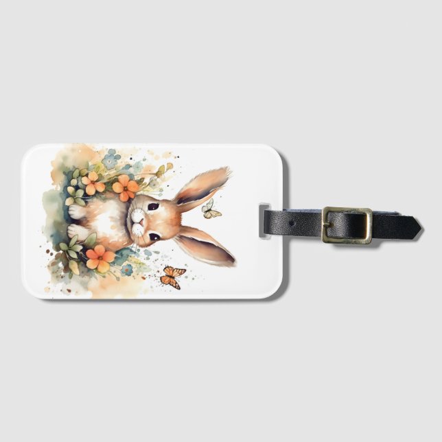 Cute Forest baby bunny Pints Nursery Art Bagagebricka (Framsida horisontal)