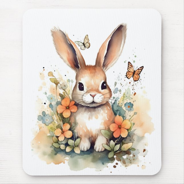 Cute Forest baby bunny Pints Nursery Art Musmatta (Framsidan)