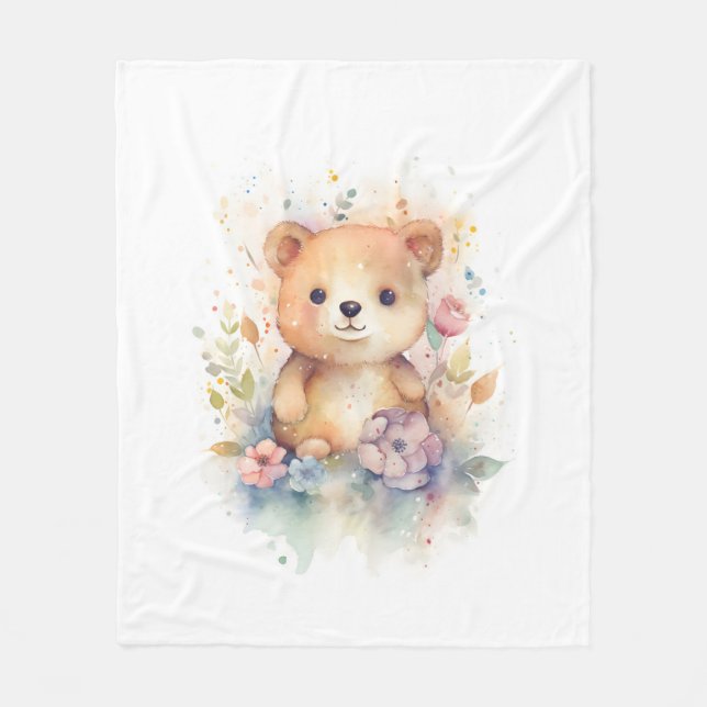 Cute Forest baby har Pints Nursery Art Fleecefilt (Framsidan)