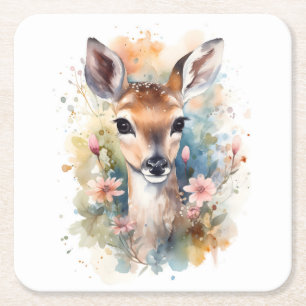 Cute Forest Baby Kära Pints Nursery Art Underlägg Papper Kvadrat