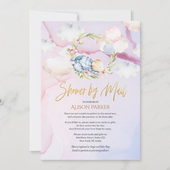 Cute Forest Bear Cloud Soviloläge | Barnskor efter Inbjudningar (Framsida)