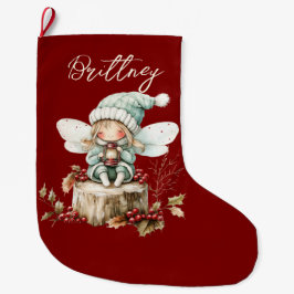 Cute Forest Christmas Fairy Stor Julstrumpa