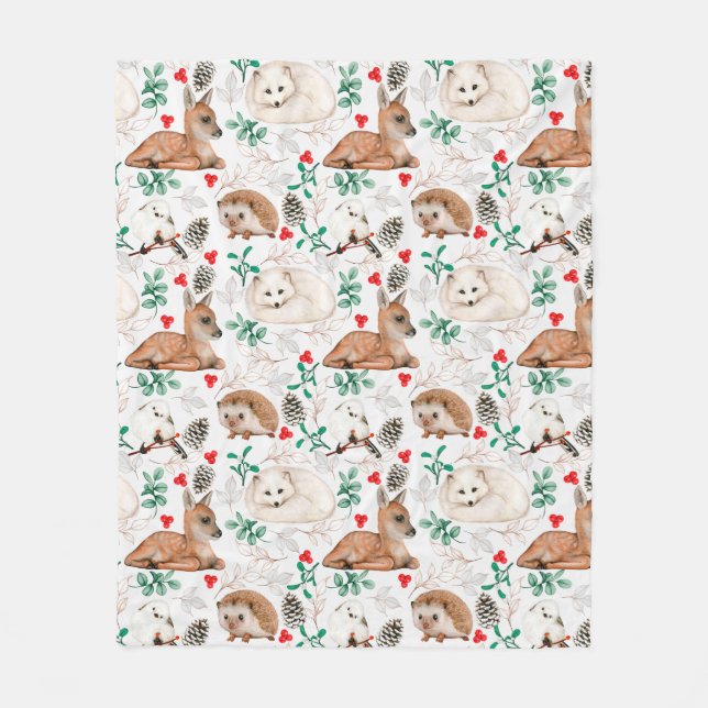 Cute Forest Critters Fleece Blanket (Framsidan)