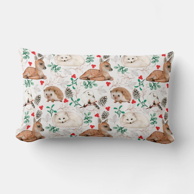 Cute Forest Critters Lumbar Pillow Lumbarkudde (Framsida)