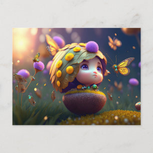Cute Forest Elf, vykort för postkorsning