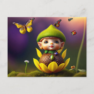 Cute Forest Elf, vykort för postkorsning