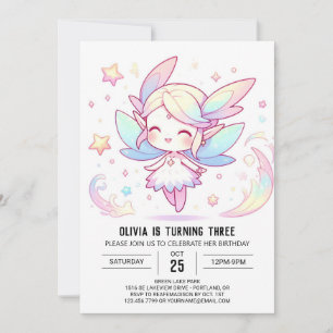 Cute Forest Fairy Birthday Inbjudningar