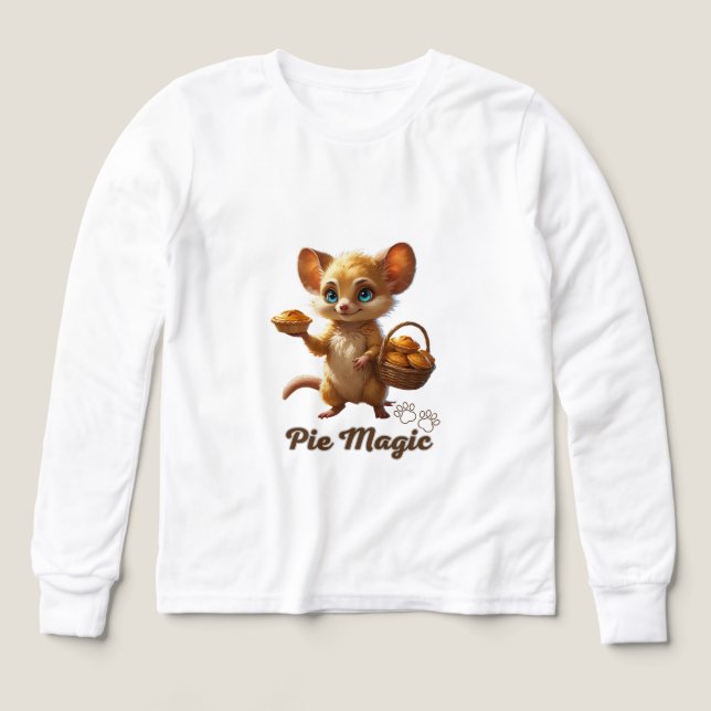 Cute Forest Mouse with Pies T Shirt (Design framsida)