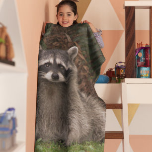 Cute Forest Raccoon Wildlife Photo Fleecefilt