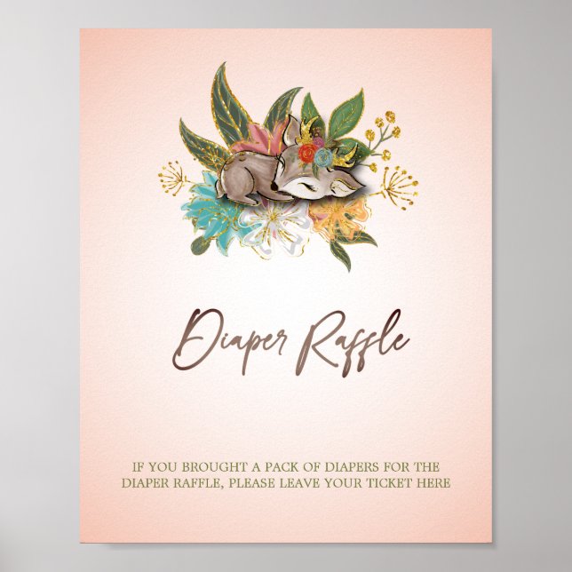 Cute Forest Woodland Oh Baby Hjort Animals Games Poster (Framsidan)