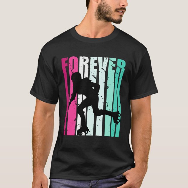 Cute Forever Cute Roller Skating Roller Girls Fan  T Shirt (Framsida)