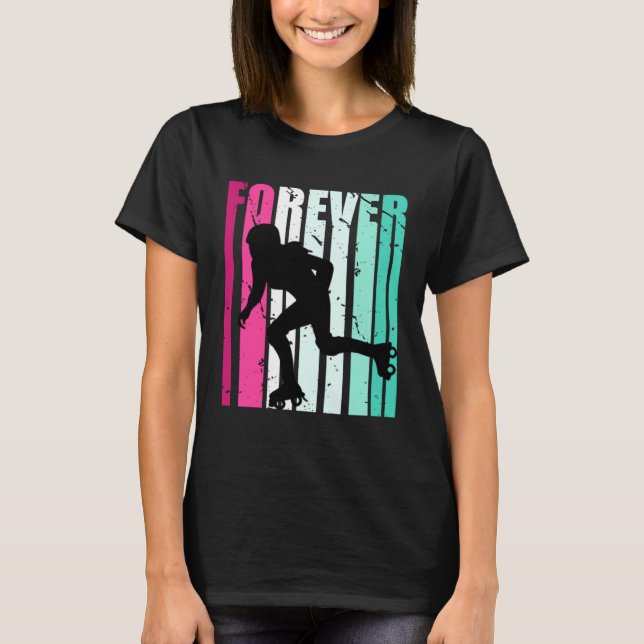 Cute Forever Cute Roller Skating Roller Girls Fan  T Shirt (Framsida)