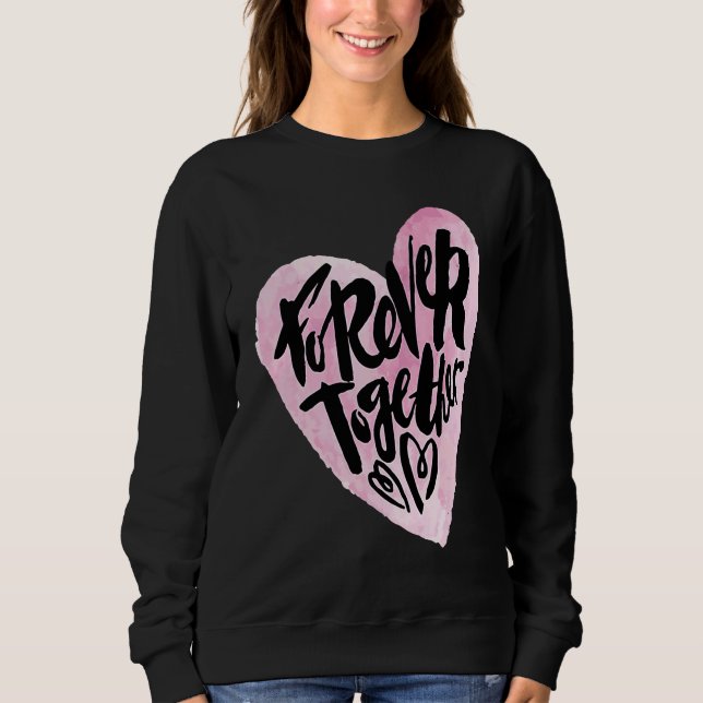 Cute Forever Together Graffiti Valentine`s Day Lov T Shirt (Framsida)