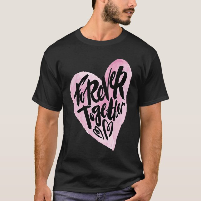 Cute Forever Together Graffiti Valentine's Day Lov T Shirt (Framsida)