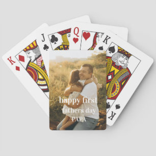 Cute-foto lycklig första fars dag pappa casinokort