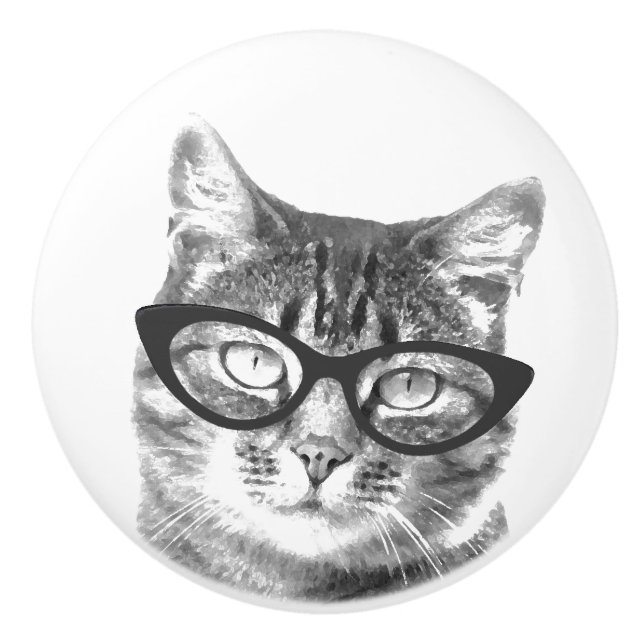 Cute-fotokeramiska dörrar och lådknappar för katt knopp (Framsidan)