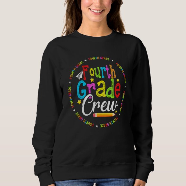 Cute Fourth Grade Crew First Day Of School Back To T Shirt (Framsida)