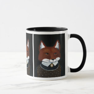 Cute Fox American Gothic-spat av hennes skogar Mugg