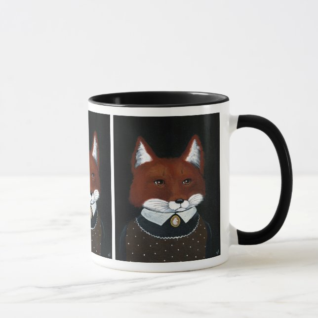 Cute Fox American Gothic-spat av hennes skogar Mugg (Höger)