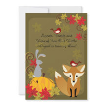Cute Fox and Woodland Animals Hösten 1:a födelseda